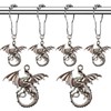 Molika Dragon Shower Curtain Hooks Rings - Antique Silver Metal