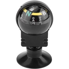 Black Dash Mount Compass Adjustable Dash Mount Compass Navigation Hiking Direction Pointing Guide Ball Car Truck Outdoor Automotive Compasses，Interior Accessories