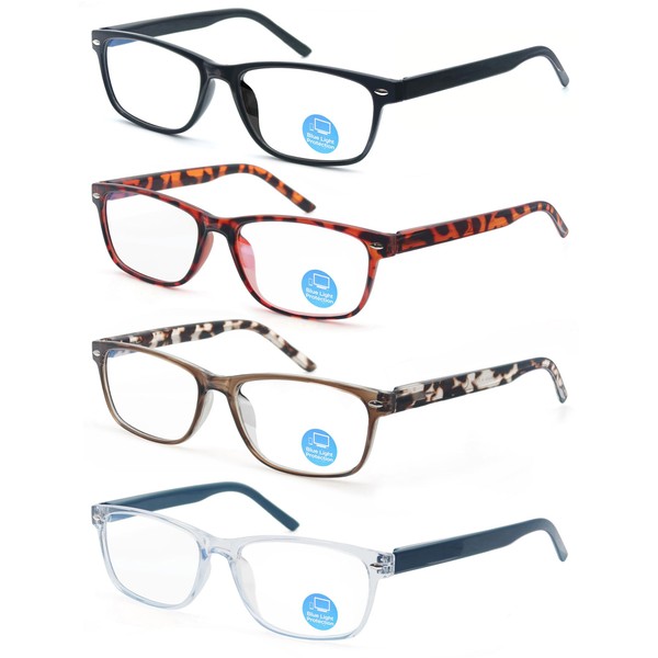 HAPJOYS Reading Glasses Men Women Blue Light Blocking Readers +2.00