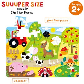 Banana Panda - Suuuper Size Puzzle On the Farm - Large Jigsaw Floor Puzzle for Kids Ages 2 Years and Up,Multicolor