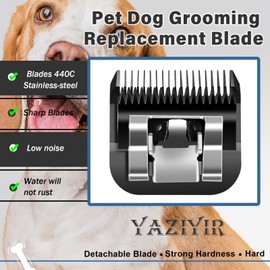 YAZIYIR 3 Pack 15# Detachable Dog Grooming Steel Blades,Compatible with Andis,Oster A5,Wahl KM-10 Series,Cut Length 3/64" 1.2MM （Black）