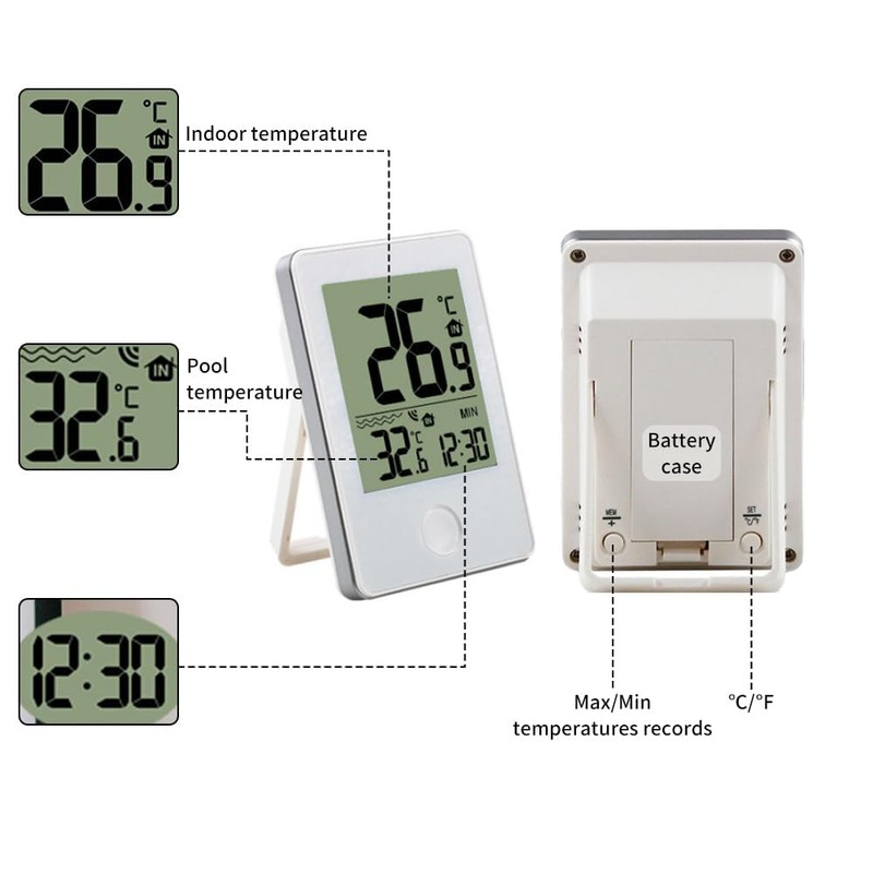 Benustra Digital Pool Thermometer, Pool Thermometer Floating Easy Read with