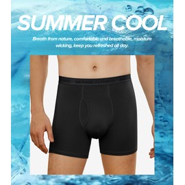 Natural Feelings Men's Underwear Viscose from Bamboo Boxer Briefs Underwear Pack for Men, Black, Medium