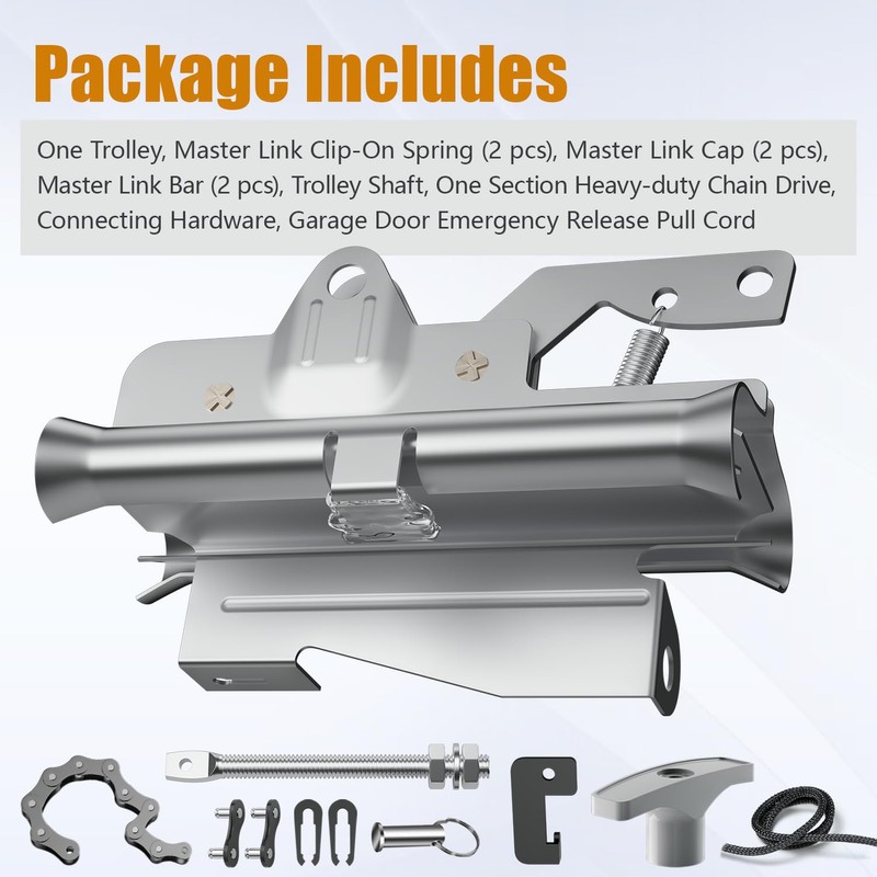 41A3489 Garage Door Opener Carriage, Complete Chain Drive Trolley Assembly