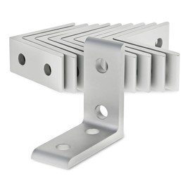 8020, 4115, 10 Series Aluminum 4 Hole Tall Inside Corner Bracket 90 Degree Angle Bracket for 80/20 T Slot Extruded Aluminum Extrusion (10, Clear Anodize)