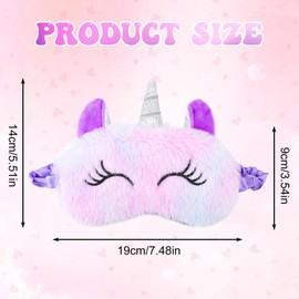 4 Pcs Kids Sleep Masks, Plush Eye Mask for Sleeping Cute Blindfold Adjustable Eye Shade Elastic Eye Cover for Adult Children Girls