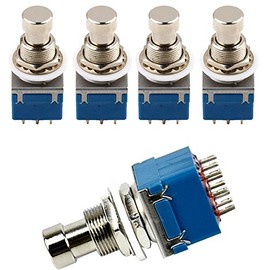 Etopars 5 X 3PDT 9 Pins Box Stomp Guitar Effect Pedal Foot Switch True Bypass Metal Blue