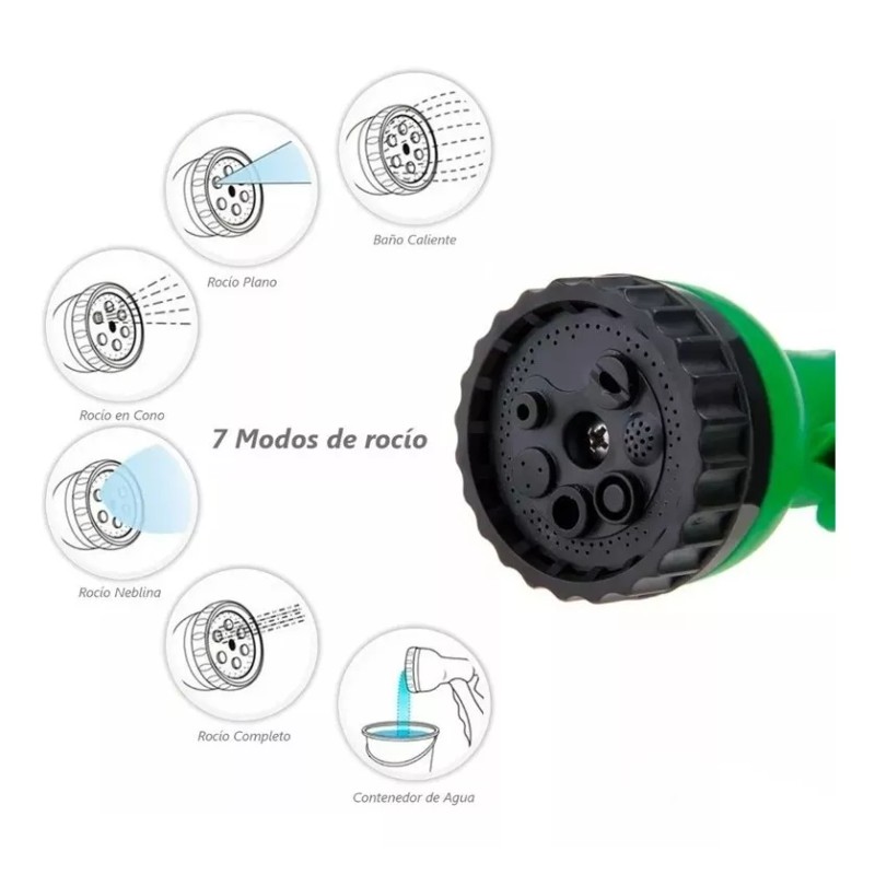 Espinope Manguera Expandible Compacta Retractil Jardín Con Pistola