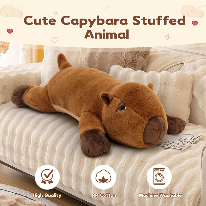 MaoGoLan 39.4" Capybara Plush Body Pillow, Long Capybara Stuffed Animal
