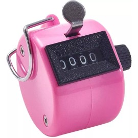 White Deer 4 Digit Number Dual Clicker Golf Hand Tally Counter pink Handy Convenient