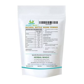 Herbal Magic's Pure & Natural Bottle Gourd Powder For Smoothies,Juices - Premium Quality Powder - Free from Fillers & Preservatives (Pack of 1)