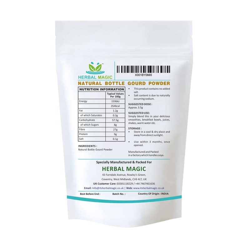 Herbal Magic's Pure & Natural Bottle Gourd Powder For Smoothies,Juices