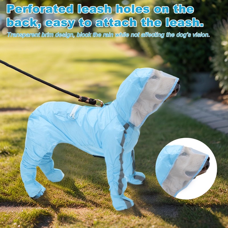 GLIDESMOOTH Dog Raincoat, Full Coverage Small Dog Raincoat, Waterproof with