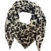 Jeamis XL Triangular Knitted Scarf Leopard Spring Scarf 100% Cotton
