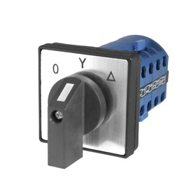 WITTKOWARE Cam Switch with Aluminium Front Plate (48 x 48 mm) and Rotary Knob, 400 V~, 20 A (Switch for Three-Phase Motors, Labelling 0/Star/Triangle)