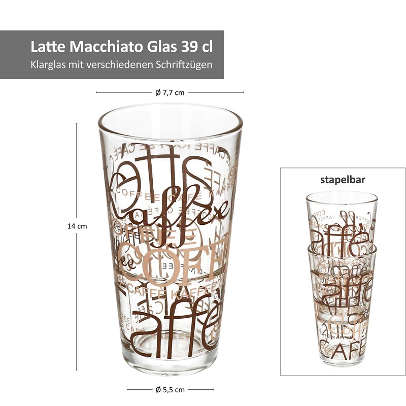 Latte Macchiato Glass Stackable