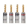 2 Pairs BFA Banana Plug 4mm Gold Plated Brass Serrated