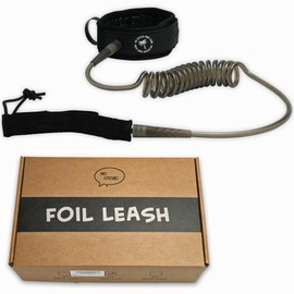Ho Stevie! Foil Calf Leash for Hydrofoil Boards - No Drag in Water, No Toe Tangles - 6ft Coiled Calf Leash