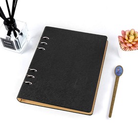 Notebook A5 Refillable Clipbook Diary PU Leather Business Notepads Notebook with Bookmark
