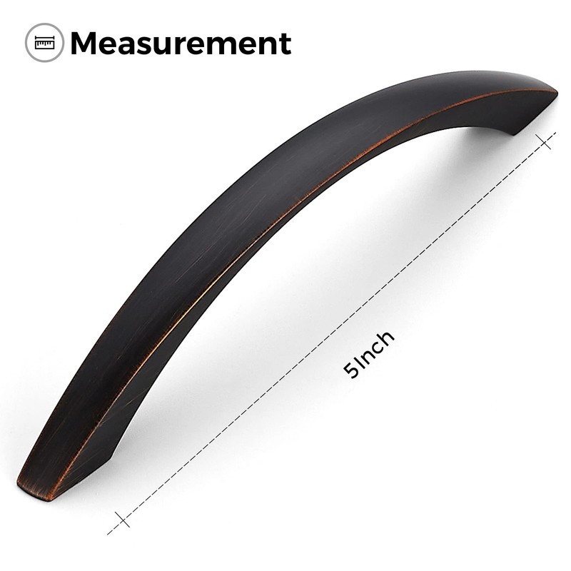 Ravinte 10 Pack Cabinet Pulls 5 Inch Oil-Rubbed Bronze Curved