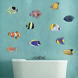 Tropical Fish Decals - Set of 11 Fish Wall Stickers