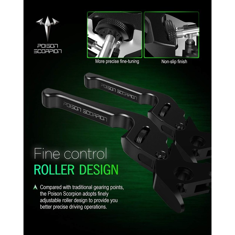POISON SCORPION Black Motorcycle Brake Clutch Levers Wheel Adjustable H1-520