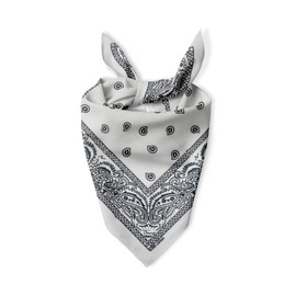 Womens Neck Scarf 23"x23" Small Square Ethnic Cotton | Headband Scarf Bandana Wrap Vintage Head Scarf Breathable Lightweight (White)