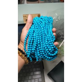 RAYON Sleeping Beauty Blue Turquoise Bead Bracelet Men Women 8mm Stretch