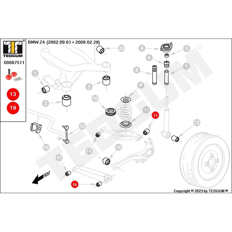 TEDGUM 00087511 Polyurethane Arm Bushing