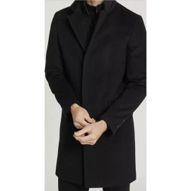 Reiss Mens Coal  Winter Overcoat Black Small  RRP$645