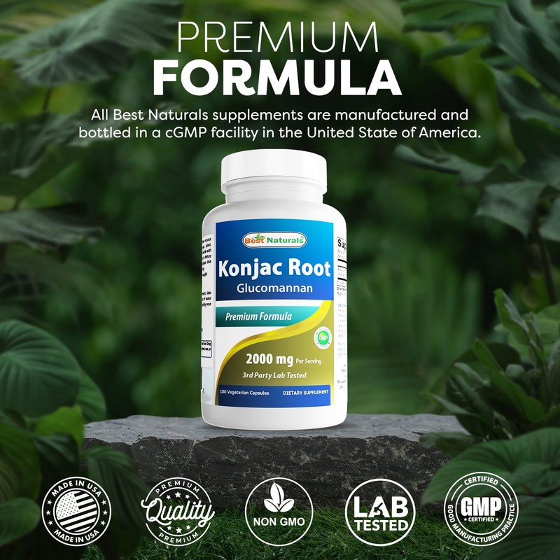 Best Naturals 2 Pack Konjac Glucomannan Root 2000 mg per