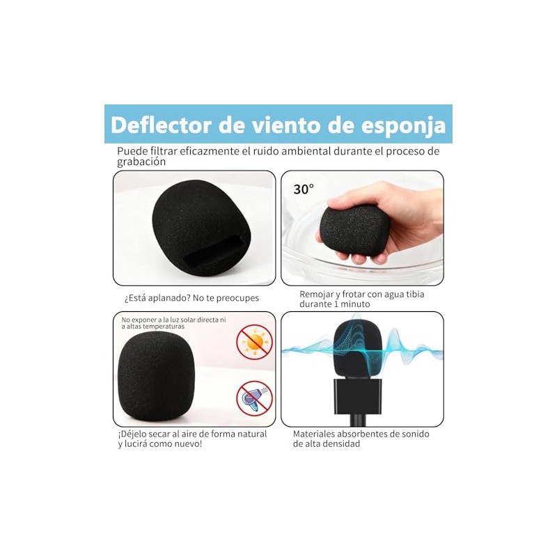 Soporte para Micrófono de Mano, Mango de Micrófono Lnalámbrico Reducción