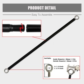 Heavy Duty Weighted Metal Pergola Rods with Large Stainless Steel Eye Bolts for Pergola with Guide Poles (12 FT)