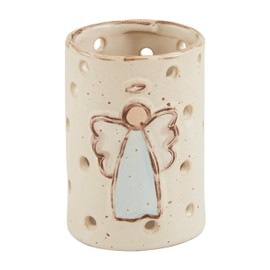 Mud Pie Farmhouse Tall Angel Votive Holders, White