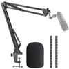 AT2020 Mic Boom Arm Stand with Pop Filter, Compatible with