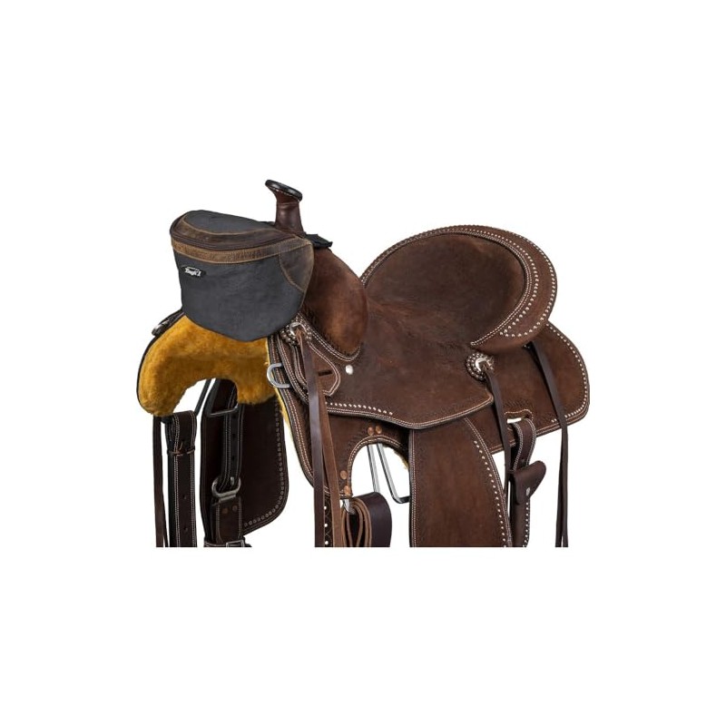 Tough 1 Canvas Pommel Bag Leather Accents Black