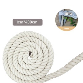 10 mm Wide Cotton Rope 4 m Long Rope White Cord Suitable for DIY Handbag Woven Cotton Rope