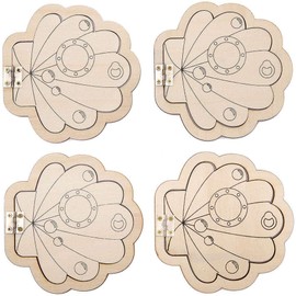 Baker Ross FC836 Mermaid Wooden Fairy Doors - Pack of 4, Wood Craft Kits for Girls, Girls Arts and Crafts Projects