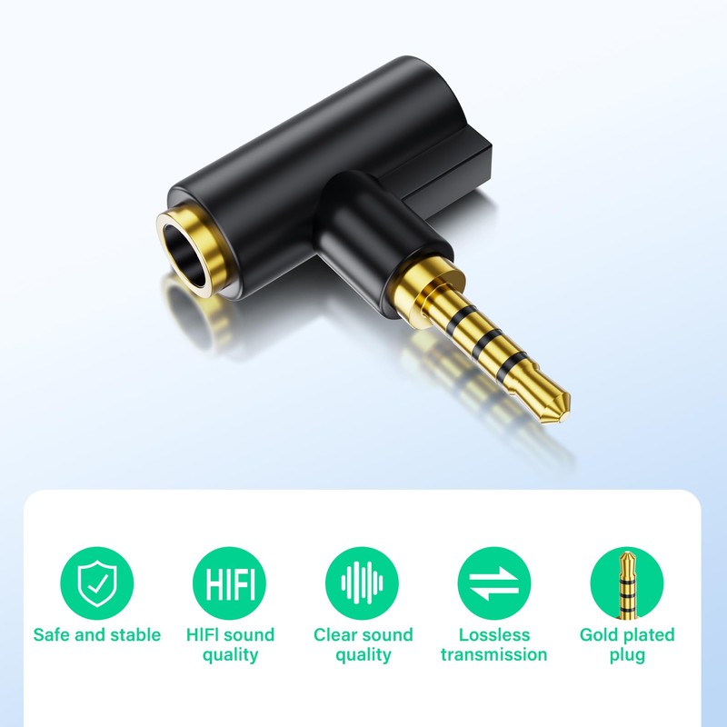 SinLoon 4.4mm Female to 2.5mm Male Balanced Audio Adapter, Gold