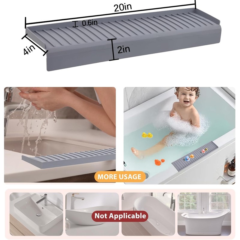 AyNirser Sink Edge Protector with Suction Cup 14" 20" 24"
