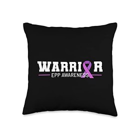 Erythropoietic Protoporphyria Disease Awareness Porphyria Support EPP Awareness Shadow Jumper Pink Ribbon Throw Pillow, 16x16, Multicolor