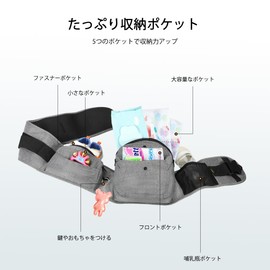 LANDICI Hip Seat, Baby Carrier, Face to Face, Side Hugging, Side Hugging, Newborn to 3 Years Old, Lightweight, Storage Bag Included, Load Capacity: 44.1 lbs (20 kg), Lower Back Strain, Baby Shower,