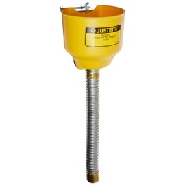 Justrite 11089 Bolt-On Funnel with Galvanized Hose, 1" OD x 14" Length, For Steel Can