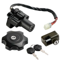 Ignition Switch Fuel Cap Seat Lock Set For Suzuki DR650 DR650SE 1996 - 2022Specification: LockSet-S29, Model Number: LockSet-S29