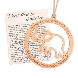 Thank You for Being in My Circle Elephant,Friendship Elephant Ornament, Wooden Christmas Ornament with Story, Sisterhood Elephant Ornament for Women Tribe, Friendship Gifts (Circle-111)