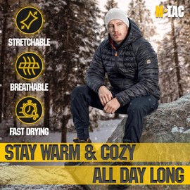 M-Tac - Gorro de invierno para hombre, forro polar, 260 Slimtex, Blanco, Medium