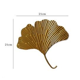 Decorative Ginkgo Leaves Metal Wall Decoration Metal Gingko Gingko Leaf Sculpture Handmade Art Statue Living Room Decoration for Garden Patio Balcony Home Office Living Room Decor, Small