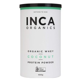 Inca Organics Whey Coconut Protein Powder, 100% Certified Organic, GMO Gluten and Added Sugar Free, 400g
