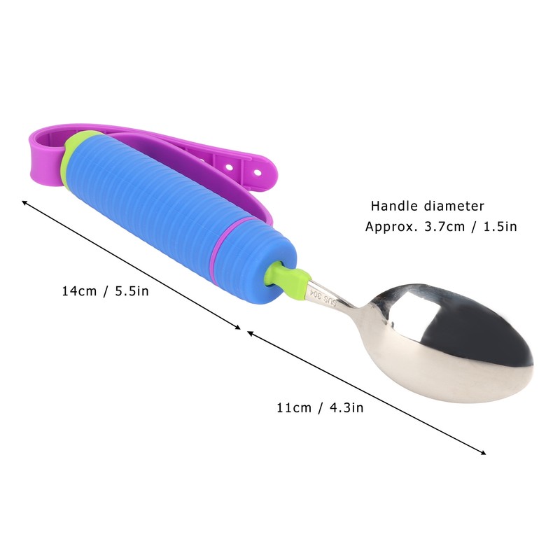 Auxiliary Spoon 360° Flexible Rotation Head Safe Practical Eating Spoon