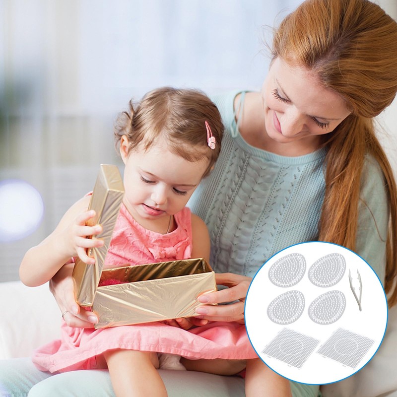 Pack of 6 Ironing Beads Stencils, Pegboards Ironing Beads for